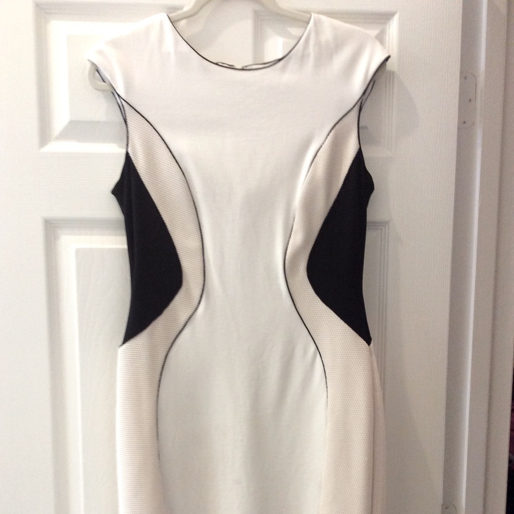 Ann Taylor Black and White Midi Dress